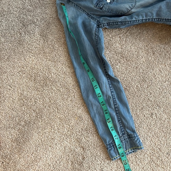 Guess Blue Denim Hooded Shirt Sz S - Picture 13 of 13